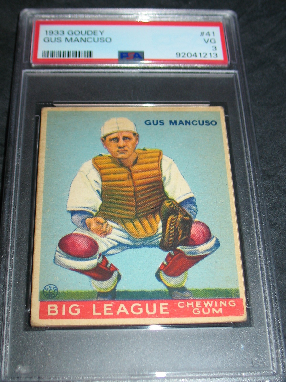 1933 Goudey #41 Gus Mancuso PSA VG 3 ~New York Giants