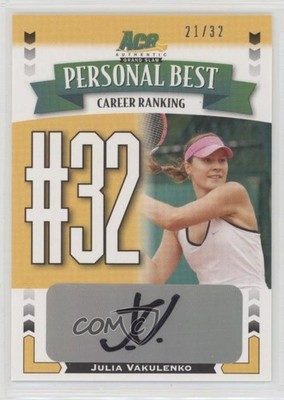 2013 Ace Authentic Grand Slam Personal Best 21/32 Julia Vakulenko Auto 0s5s