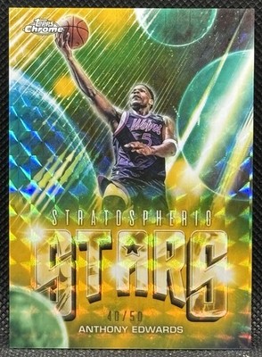 Anthony Edwards 2025-26 Topps Chrome Update Stratospheric Stars Gold /50