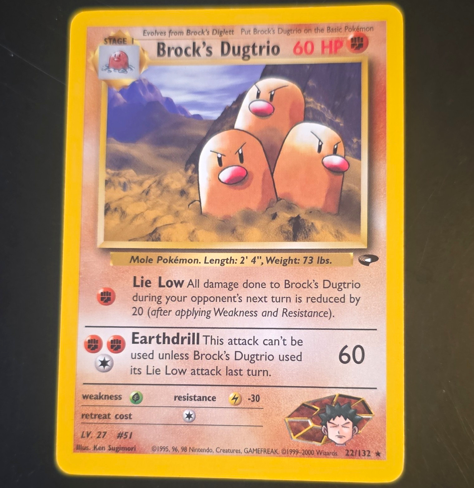 WotC Pokémon TCG Gym Challenge Brock’s Dugtrio 22/132 Rare Unlimited English