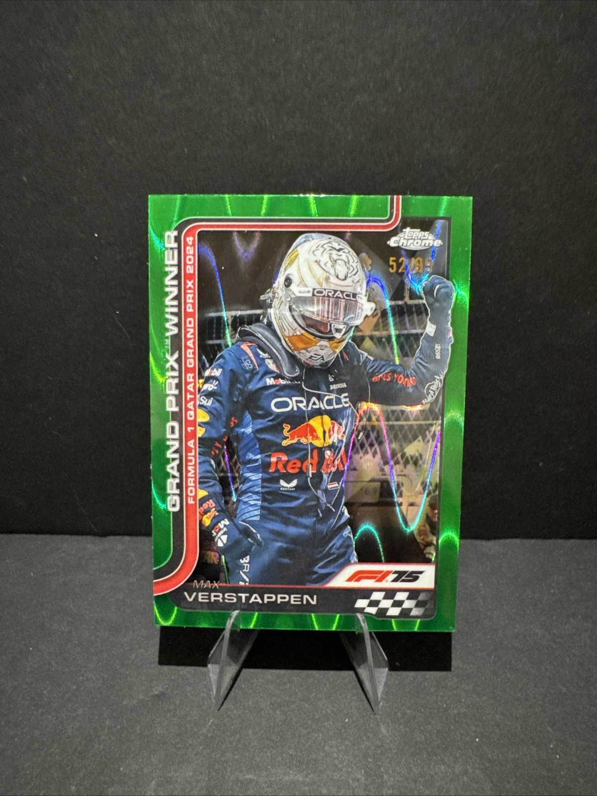 2025 Topps Chrome F1 Max Verstappen Green Raywave Grand Prix Winner /99 #115
