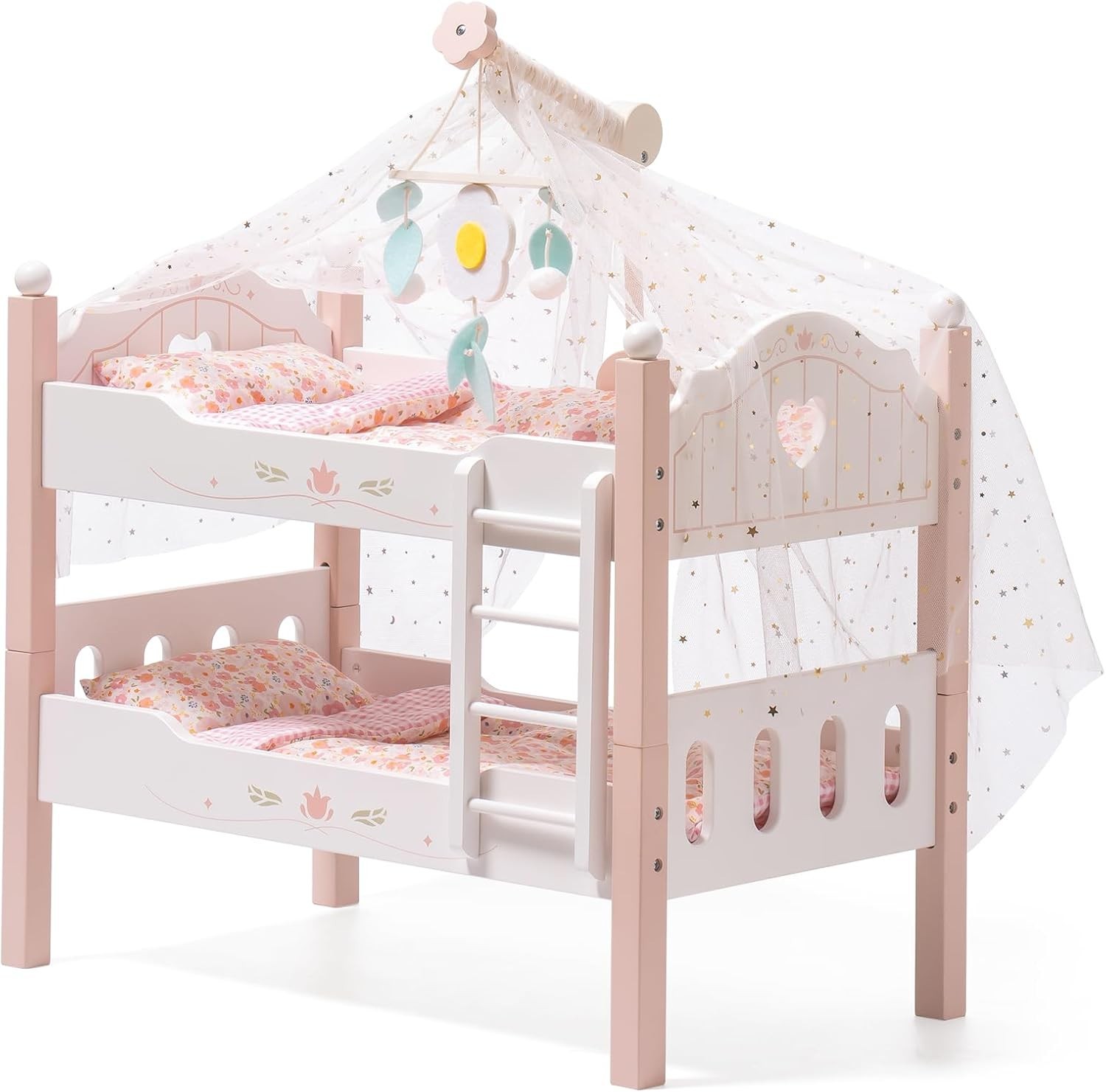 Baby Doll Bunk Beds,Wooden Baby Doll Crib,Stackable Doll Bed