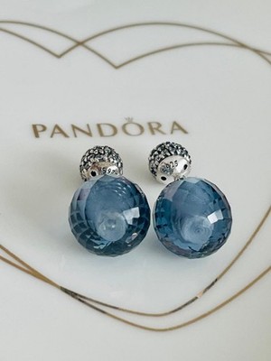   PANDORA Ohrringe Mitternachtsblau schimmernde Tropfen   Wunderbares Geschenk   
