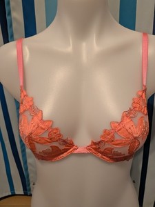 Pink Floral Lace Bra 34B