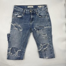 Bullhead Denim Co. Jeans Womens 23 Blue Medium Wash Boyfriend Distressed
