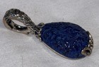 Carolyn Pollack Southwest Sterling Silver Carved Sodalite Pendant Enhancer Rare — photo 2