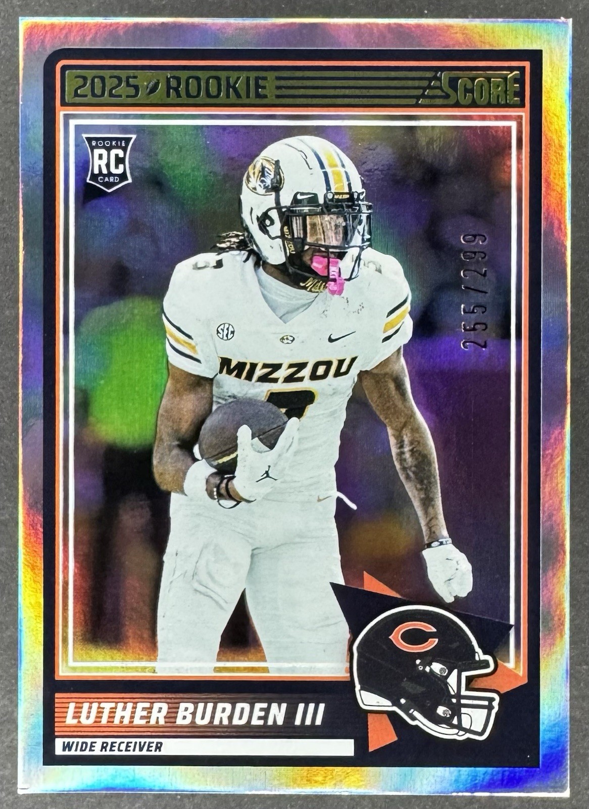 2025 Panini Score Luther Burden III Chicago Bears #18 Circular Rookies RC /299