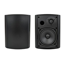 5.25&Prime; 130mm 320 Watts Weatherproof Outdoor Patio Garden Speakers in Black Pair