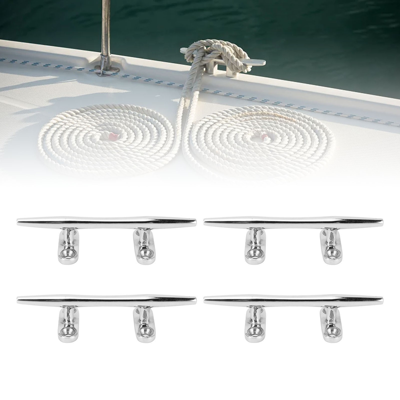 4Pcs Boat Dock Cleat 5 Inch 316 Stainless Steel Secure Fixat