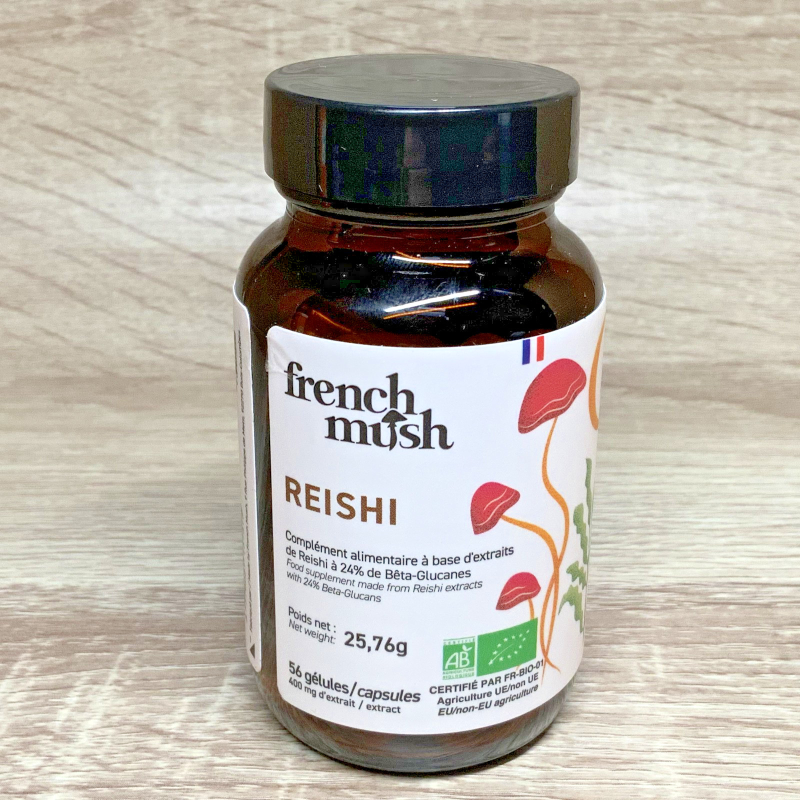 Reishi FRENCH MUSH complément pour la relaxation et le sommeil sain en 56 gélules