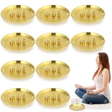 12 Set 4 in 1 Incense Burner 5.5 Inch Brass Incense Holder for Sticks Coil Co...
