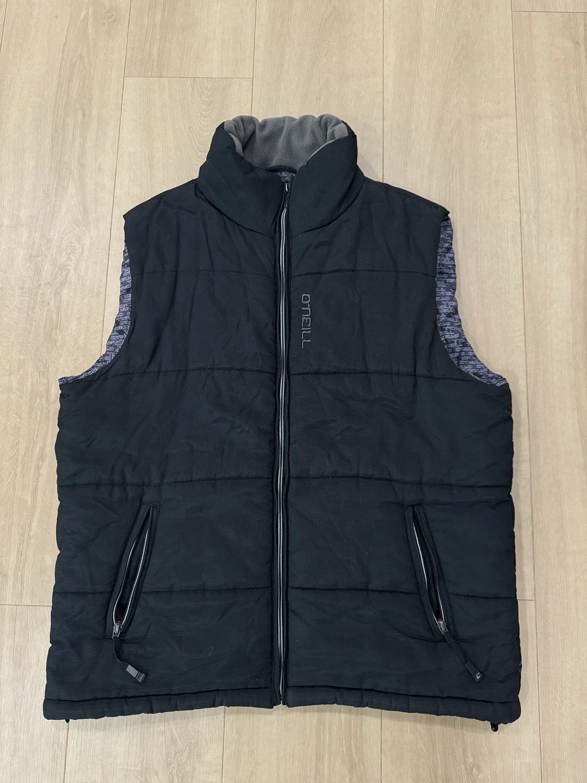 O'NEILL Size L Mens Full Zip Stand Collar Pocket Warm Insulated Puffer Vest