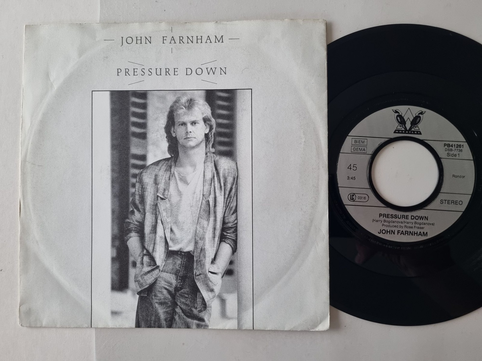 John Farnham - Pressure Down 7'' Vinyl Germany