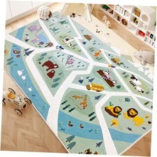 Kids Play Mat Zoo Animal Car Road Rug 8Ft Large Classroom Rug Playroom