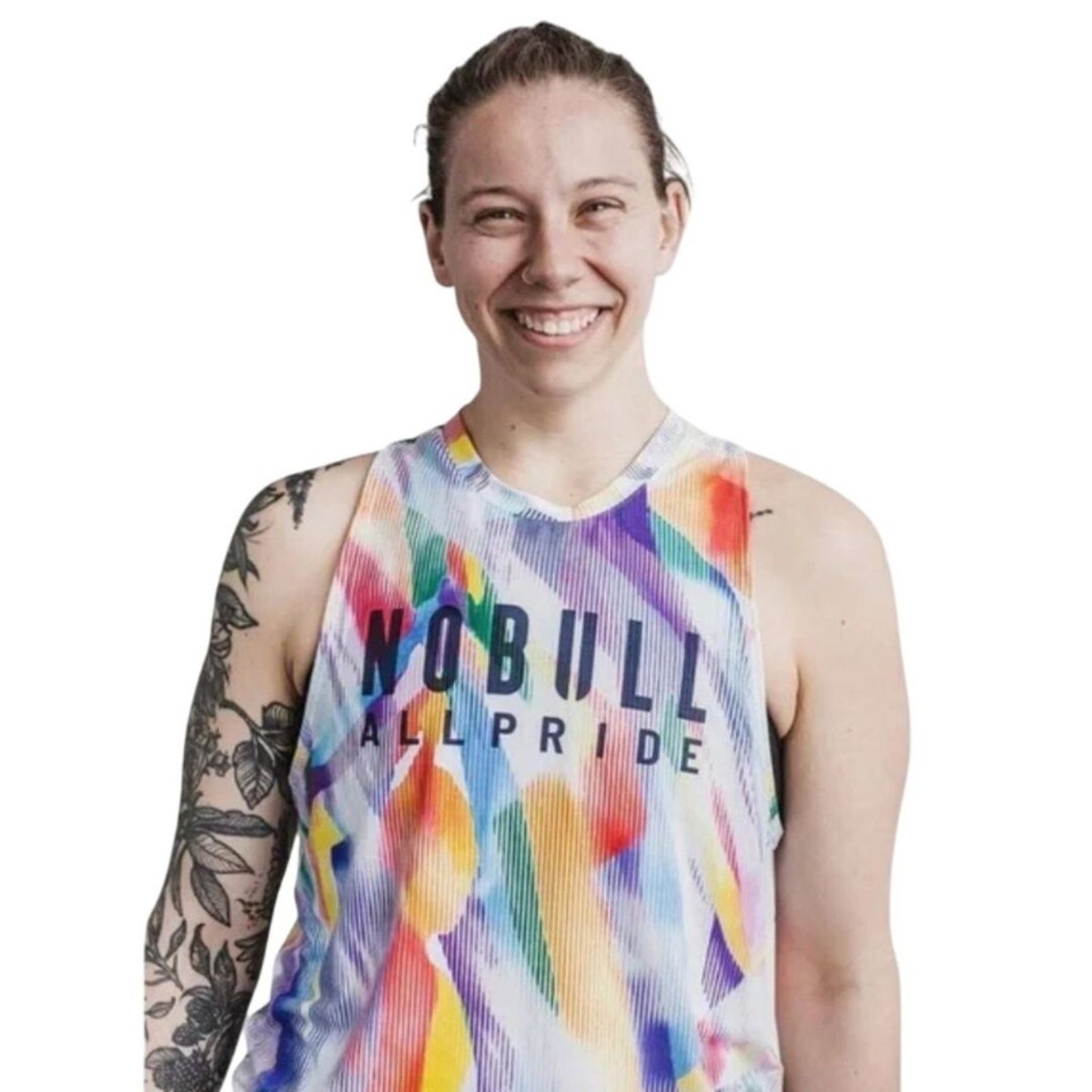 NoBull Women's All Pride Rainbow Racerback Tank Top Athletic Cross