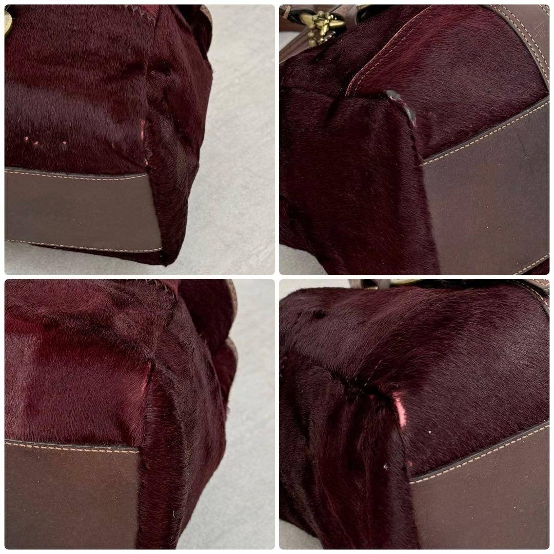 COACH Chelsea Satchel Hand Bag Pony Haircalf Leather Turn Lock 