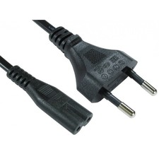 Cables Direct RB-295WH European power cable Black 2 m C7  Figure Eight 8 TV PS