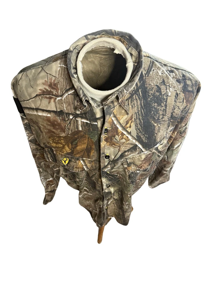 Scent Shield Bone Collector Camo Shirt Large Realtree Hunting Long Sleeve - Image 2 of 4
