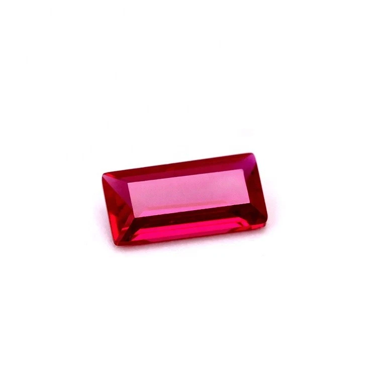 Baguette Fine Cut Lab Created Synthetic Ruby Loose Gemstone For Assorted Jewelry - Image 2 of 4