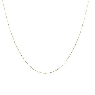Ancona Jewelry 14K Yellow Gold 1mm Diamond Cut Moon Chain Necklace 18 in