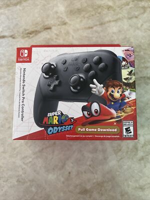 Nintendo Switch Pro Controller with Super Mario Odyssey Full Game