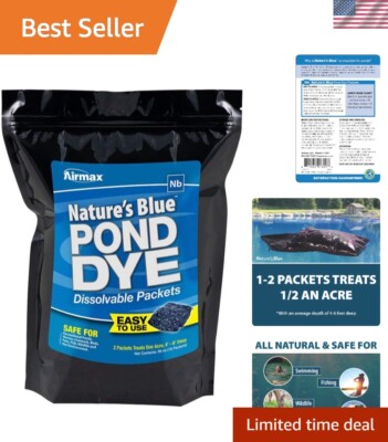 Pond Dye Packets Nature's Blue Colorant for Large Pond & Lake, Beneficial UV ...