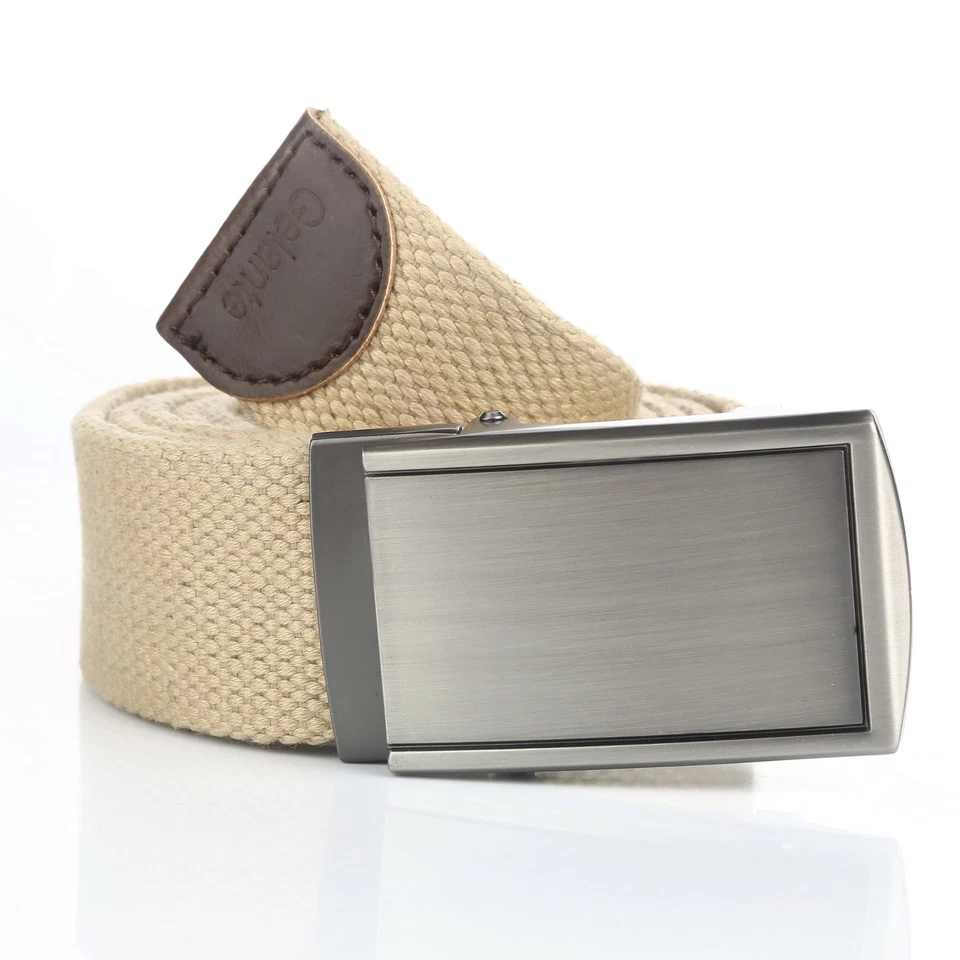 Cinturón de lona de algodón con hebilla estilo militar cinturón ajustable Foto 2 de 4