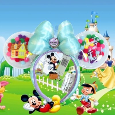 Disneyland UP Grape Soda Cap Balloons Disney Parks Minnie Ears Rare Headband