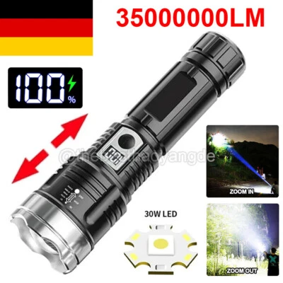 MARKENLOS Super Hell Taschenlampe LED Aufladbar Fackel Flashlight 35000000LM Arbeitslich