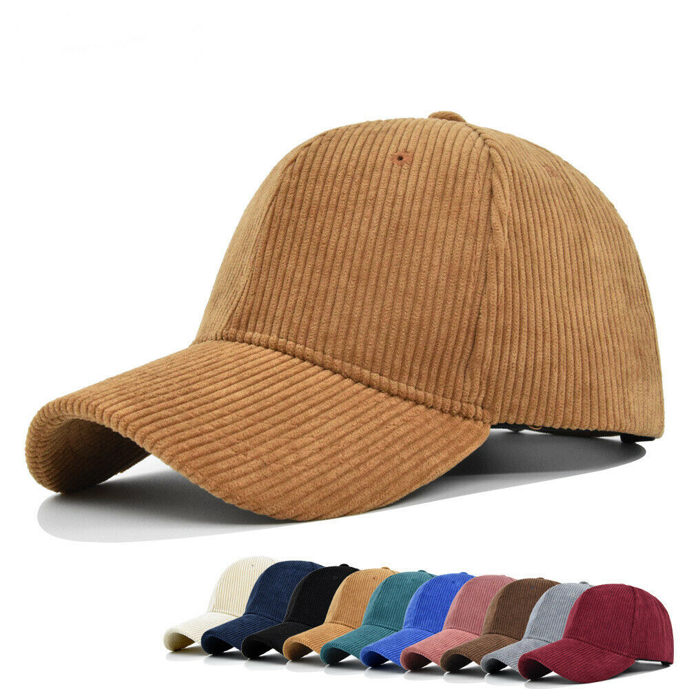Women Men Winter Warm Hats 6 Panel Corduroy Baseball Cap Outdoor