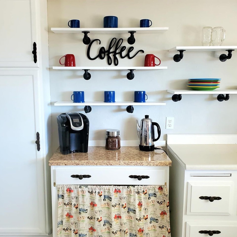 Industrial L Pipe Shelf Brackets for 612 in Depth Wood,HeavyDuty 3/4