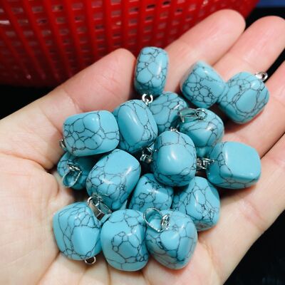 100pcs Artificial Turquoise Stone Irregular Pendants Beads DIY Jewelry Making