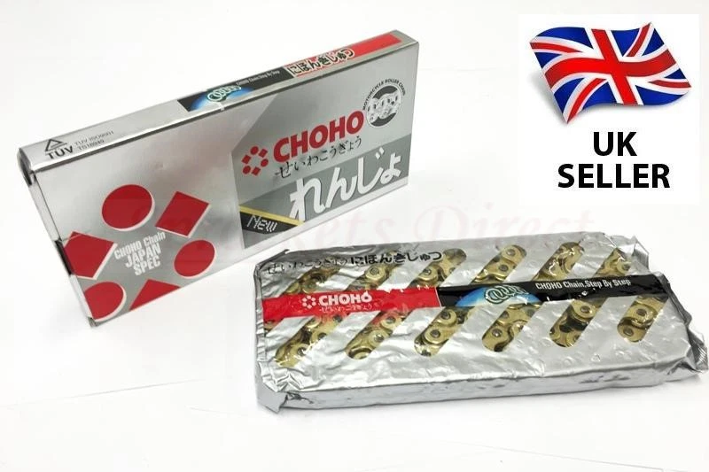 Cadena y piñón de oro de alta resistencia Suzuki GN125 1992-1998 Foto 2 de 4