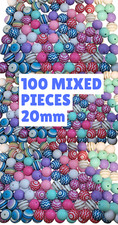 100pc 20mm Bubble Gum Acrylic Beads Mixed Colors Round Chunky Jewelry Making DIY