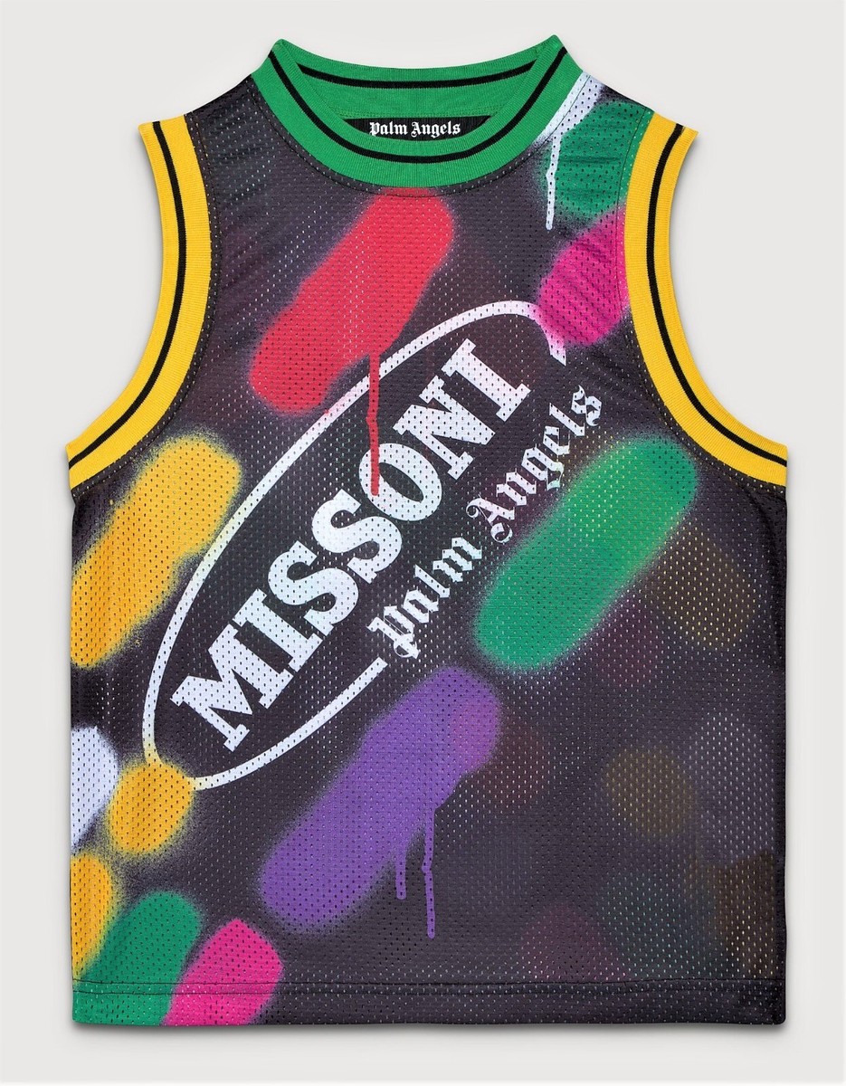 PALM ANGELS x MISSONI Men's Logo Sport B-ball Tank Top L Made in