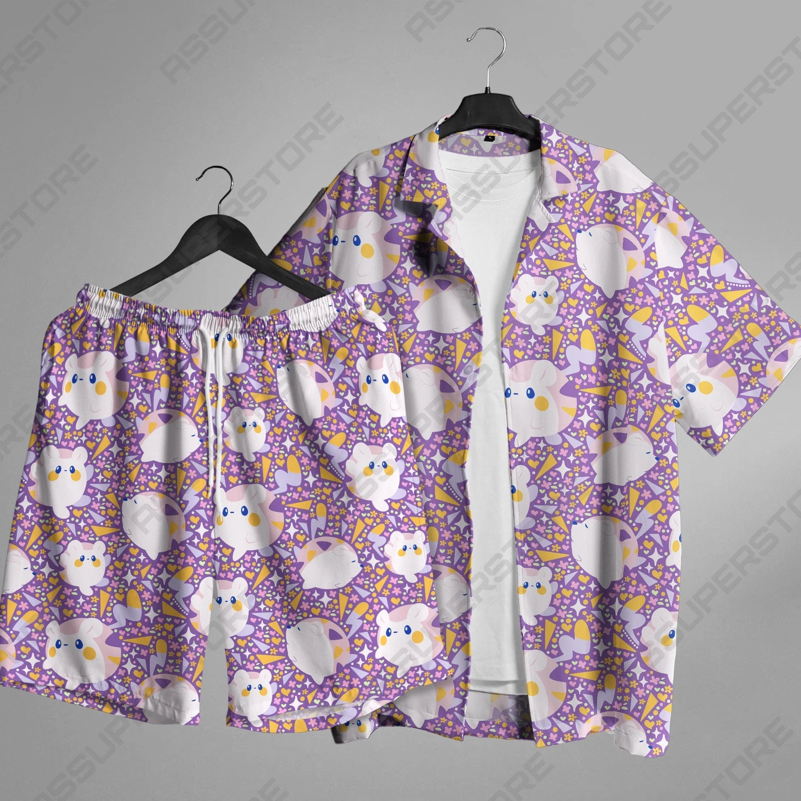 Togedemaru Hawaiian Button Up Shirt Togedemaru Shirt Gift