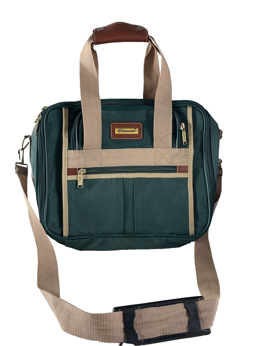 Vintage Shaomin Luggage 1990s Hunter Green Carry On Travel Bag