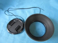 Generic Brand 58mm Front Lens Cap & 58mm Collapsible Rubber Lens Hood NEW