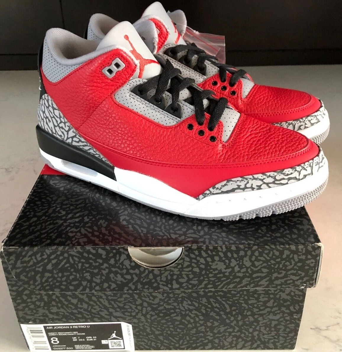 NEW Nike Air Jordan 3 III SE CHI Chicago Fire Red Cement Grey Black Bulls  W/Rec