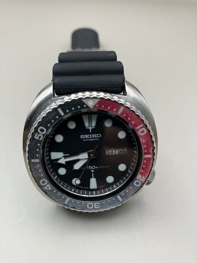 Seiko 6309-7040 Turtle Pepsi Vintage Diver, Blue Dial, Rare, 1970s