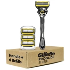 Gillette ProGlide Shield Men's Razor Handle + 4 Blade Refills NEW FREESHIP