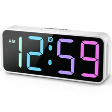 Peakeep Small Digital Clock RGB Color Changing Alarm Clock for Bedrooms Bedsi...