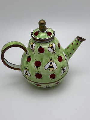 queenbee 花魁(小) Kevin Chen Hand Painted Enamel Copper Teapot Ladybugs And