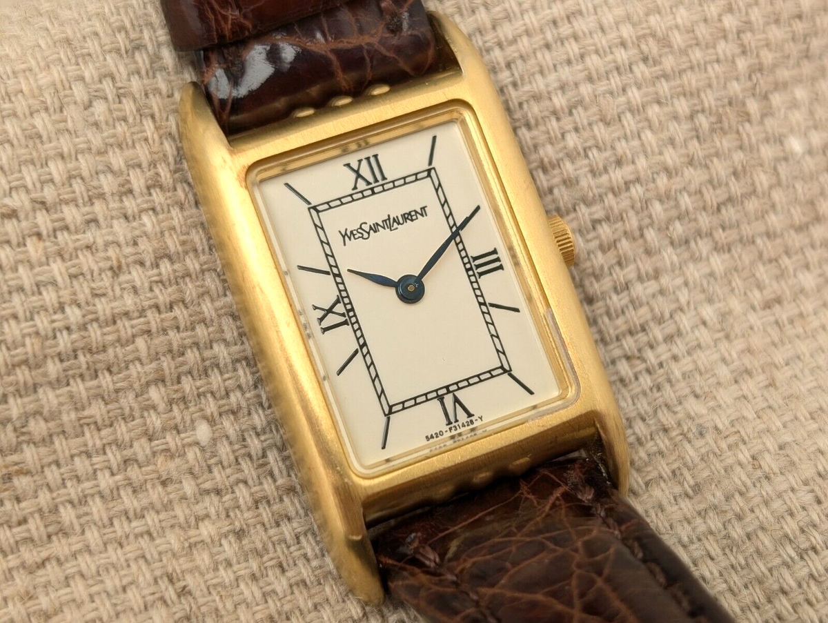 Yves Saint Laurent YSL Gold Roman Dial Women's Quartz Watch Yves Saint Laurent YSL Gold Roman Dial Women's Quartz Watch