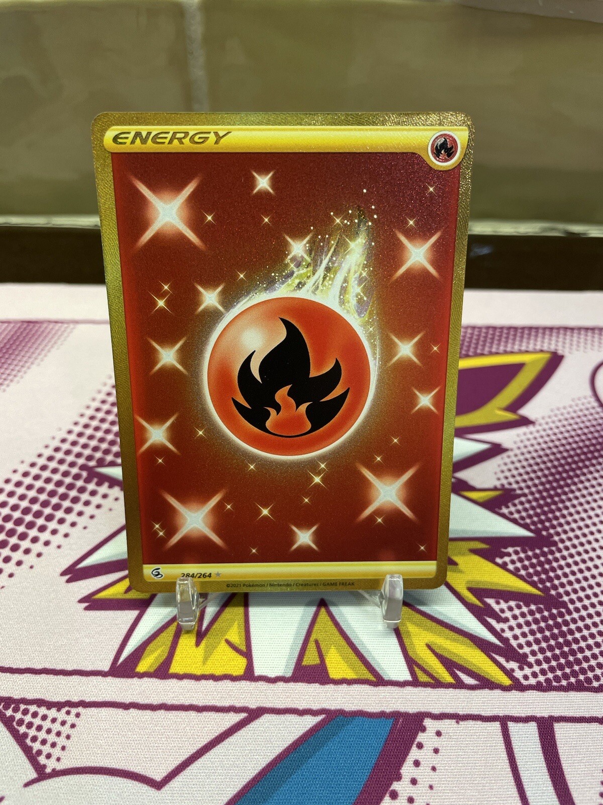 Fire Energy 284/264 Fusion Strike NM Pack Fresh Gold Full Art Secret