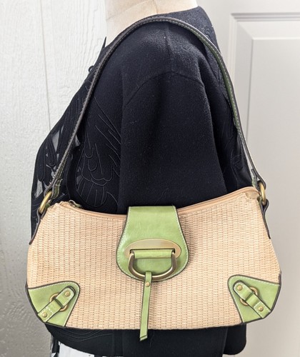 Hillard and Hanson Faux Wicker Handbag Purse Mini Baguette Bag - Picture 3 of 9
