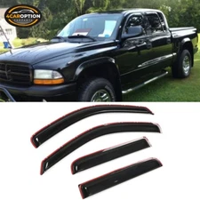 Fits 00-04 Dakota Crew Cab In Channel Window Visors Rain Sun Guard Vent 4Pc Set