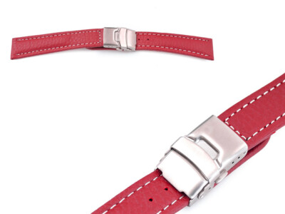 Cinturino Per Orologio In Pelle Di Bufalo Grana: 17 Mm O 19 Mm, Fibbia Nera - Italia - Foto 9