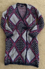 WOMENS TOMMY HILFIGER SWEATER COAT CARDIGAN NAVY RED SZ XS TOGGLE BUTTON