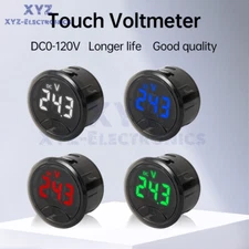 DC7-120V/DC 0-120V LED Digital Display Round Voltmeter Car Touch Voltage Meter